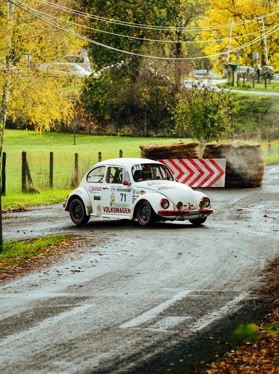 Vintage German racing car parked on an old competition track