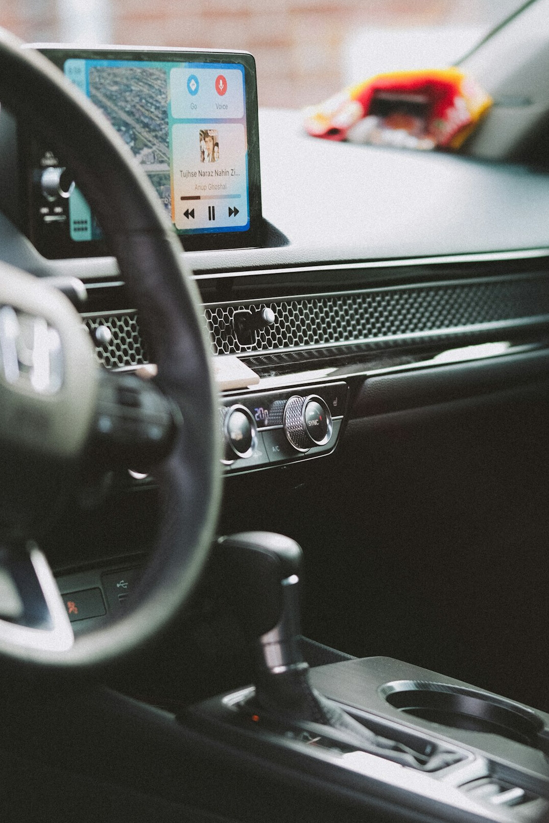 car interior with touchscreen