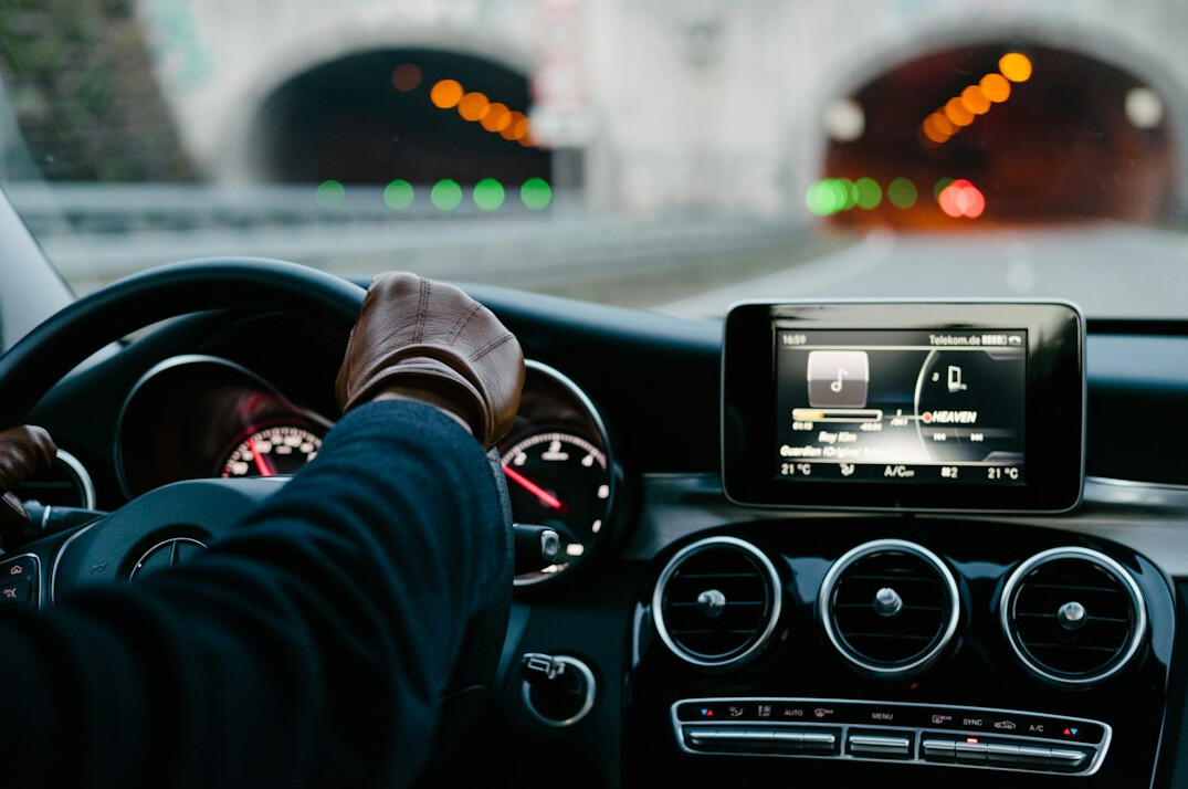 driver using gps navigation